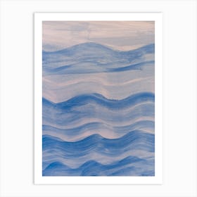 Blue Waves. Abstract blue paint background Art Print