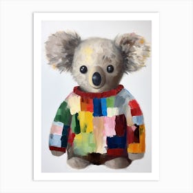 Baby Animal Wearing Sweater Koala 1 Art Print