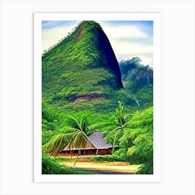 Nuku Hiva French Polynesia Soft Colours Tropical Destination Art Print