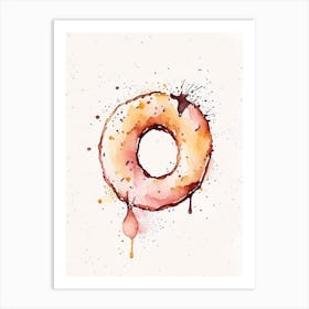 Doughnut Watercolour 4 Flower Art Print