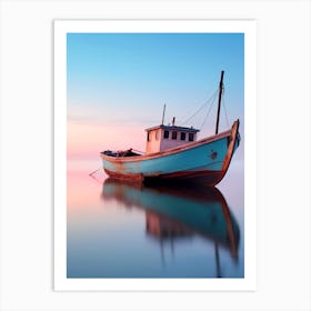 Old Fishing Boat At Sunrise Art Print