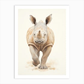 Simple Rhino Portrait 2 Art Print
