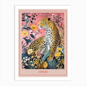 Floral Animal Painting Leopard 2 Poster Art Print