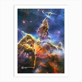 Carina Nebula, Mystic Mountain. HH 901 (Hubble telescope) — space poster Art Print