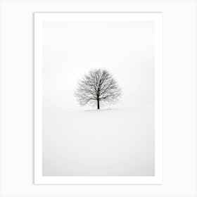 Minimalist Black and White Tree Art Print