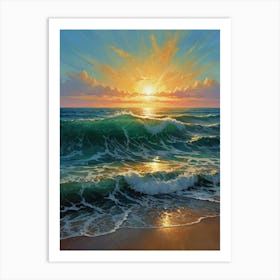 Sunset Over The Ocean 7 Art Print