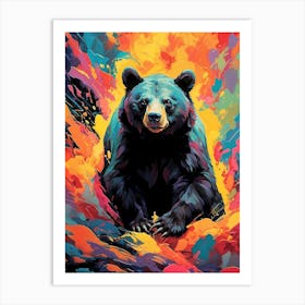 Vivid Black Bear Art Print