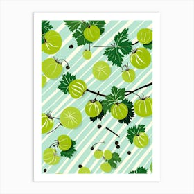 Gooseberries Fruit Summer Illustration 3 Art Print