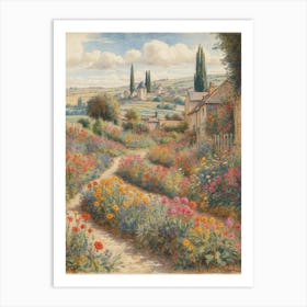 Default Flower Beds At Vetheuil Claude Monet Art Print 0 Art Print