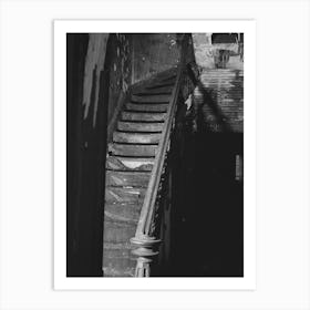 Staircase In Hall Of Apartment Buildings, This House Is Now Vacant After Fire, Chicago, Illinois By Russell Lee Art Print