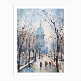 Winter City Park Painting Parque Mexico Mexico City Art Print