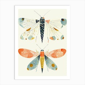 Colourful Insect Illustration Whitefly 7 Art Print