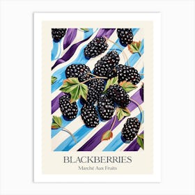 Marche Aux Fruits Blackberries Fruit Summer Illustration 1 Art Print