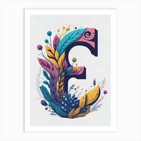 Colorful Letter E Illustration 38 Art Print