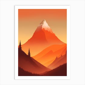 Misty Mountains Vertical Background In Orange Tone 32 Art Print