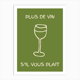 Wine Glass Kitchen Poster Green Art Print