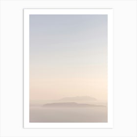 Sunset From Erice In Sicily With Silhouette Of The Egadi Islands Art Print