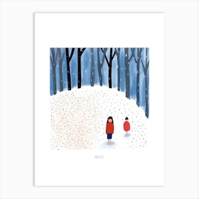 The Seasons Illustration Winter Art Print
