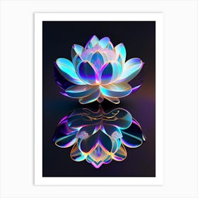 Double Lotus Holographic 1 Art Print