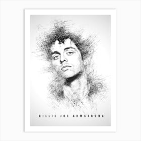 Billie Joe Armstrong Rapper Sketch Art Print