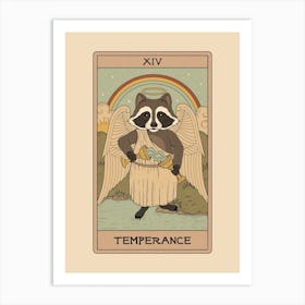 Temperance - Raccoons Tarot Art Print