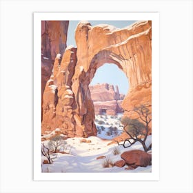 Dreamy Winter Painting Arches National Park United States 4 Art Print