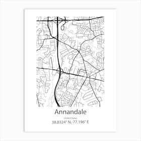 Annandale,United States Minimalist Map Art Print