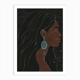 Woman With Earrings 1 Art Print