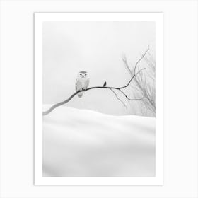 Snowy Owl. Generated with AI. Art Print Póster