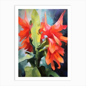 Cactus Painting Christmas Cactus 3 Art Print