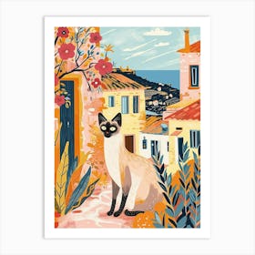 Tonkinese Cat Storybook Illustration 1 Art Print