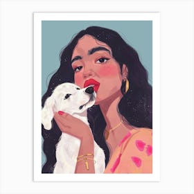 Girl With Dog 2 Art Print