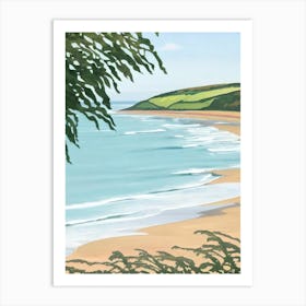 Saunton Sands Beach, Devon Contemporary Illustration   Art Print