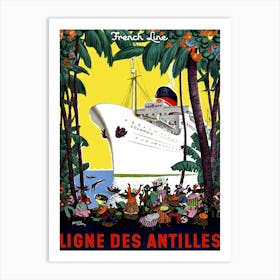 Trans Atlantic Cruises To Antilles Art Print