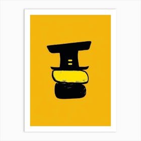 Black And Yellow Hat Art Print