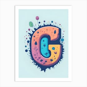 Colorful Letter G Illustration 21 Art Print