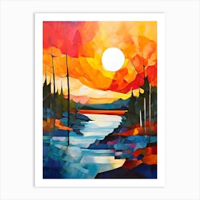 Sunset At The Lake 2 Art Print