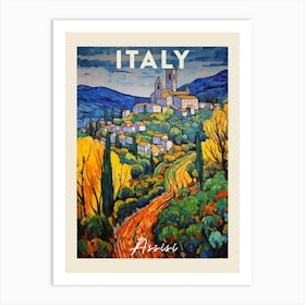 Assisi Italy 4 Fauvist Painting  Travel Poster Art Print