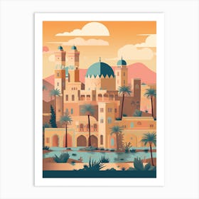 Kashan Iran Travel Illustration 2 Art Print