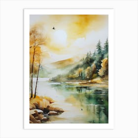 Sunset By The Lake 10 Art Print