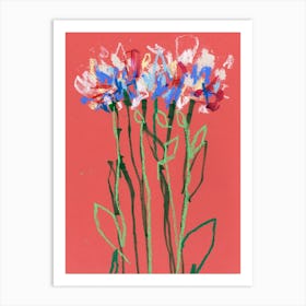 Abstract Pastel Coral Flowers Art Print