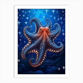 Star Sucker Pygmy Octopus Illustration 1 Art Print
