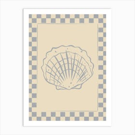Seashell 03 with Checkered Border Art Print
