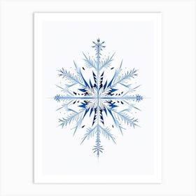 Symmetry, Snowflakes, Pencil Illustration 3 Art Print