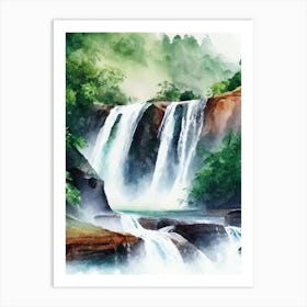 Nohkalikai Falls, India Water Colour  (1) Art Print
