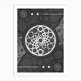 Abstract Geometric Glyph Array in White and Gray n.0097 Art Print