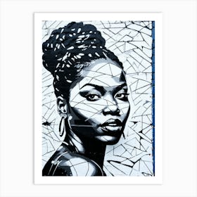 Graffiti Mural Of Beautiful Black Woman 101 Art Print