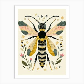 Colourful Insect Illustration Yellowjacket 18 Art Print