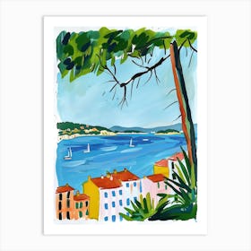 Travel Poster Happy Places Saint Tropez 3 Art Print