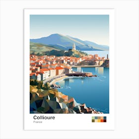 Collioure, France, Geometric Illustration 1 Poster Art Print